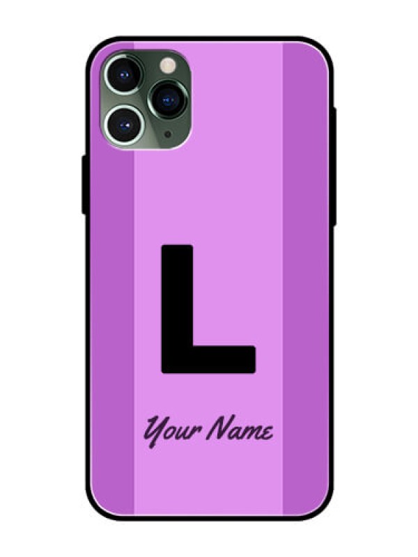 Custom iPhone 11 Pro Custom Glass Phone Case - Tricolor custom text Design