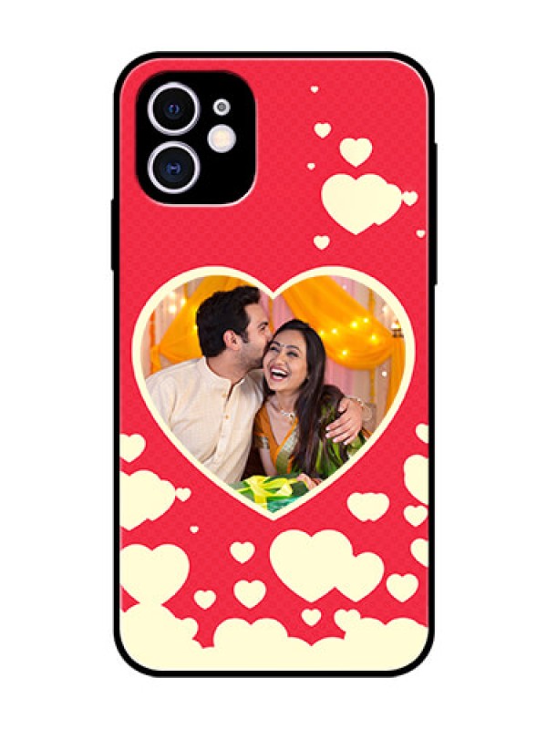 Custom Apple iPhone 11 Custom Glass Mobile Case  - Love Symbols Phone Cover Design