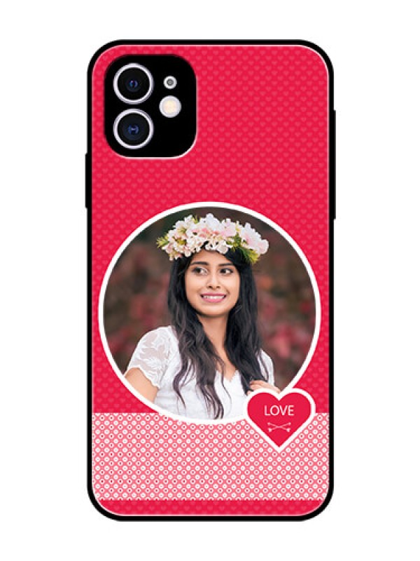 Custom Apple iPhone 11 Personalised Glass Phone Case  - Pink Pattern Design