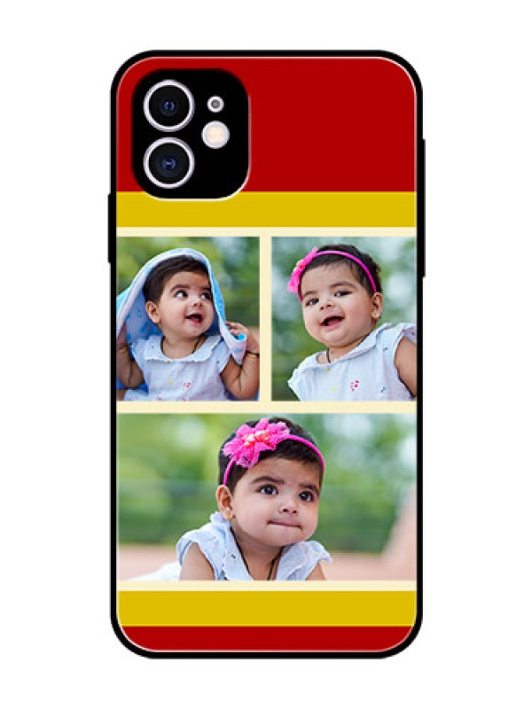 Custom Apple iPhone 11 Custom Glass Mobile Case  - Multiple Pic Upload Design