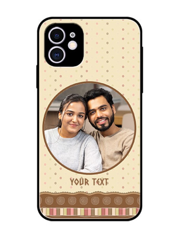 Custom Apple iPhone 11 Custom Glass Mobile Case  - Brown Dotted Mobile Case Design