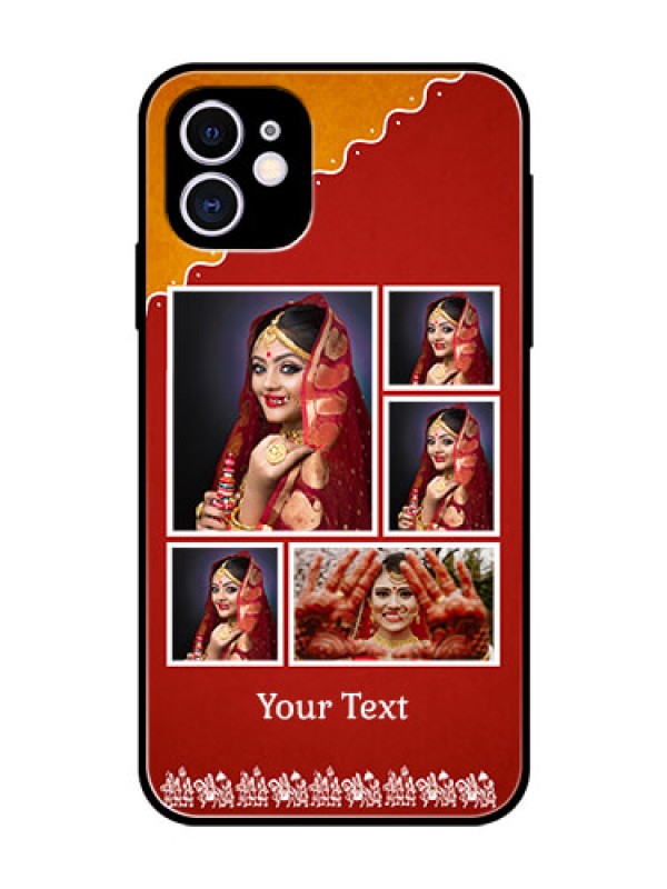 Custom Apple iPhone 11 Personalized Glass Phone Case  - Wedding Pic Upload Design