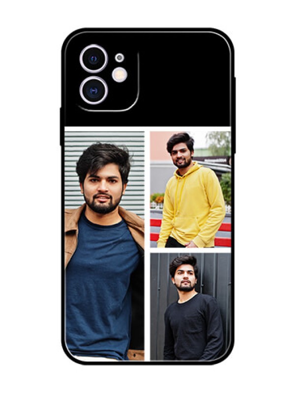 Custom Apple iPhone 11 Photo Printing on Glass Case  - Upload Multiple Picture Design