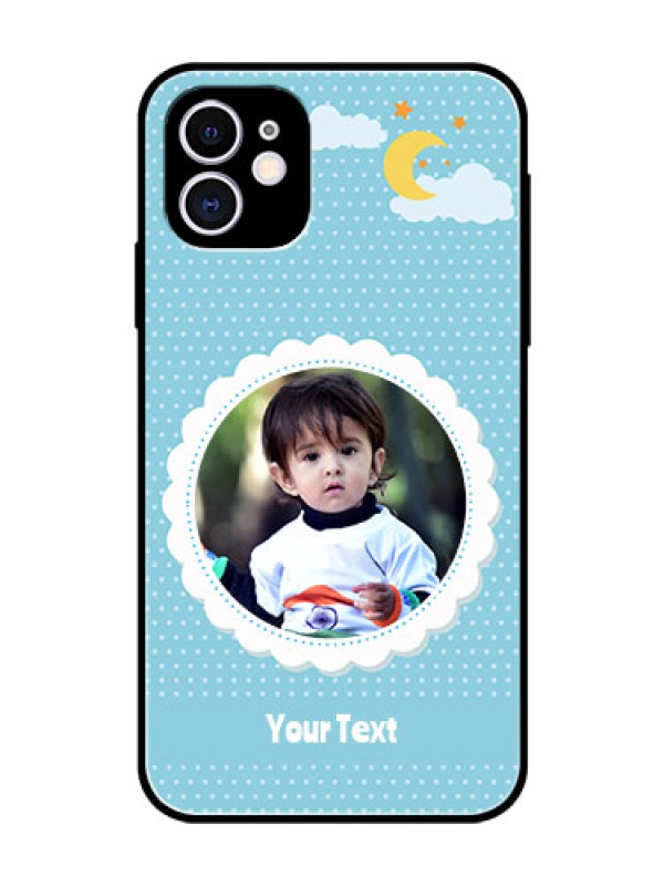 Custom Apple iPhone 11 Personalised Glass Phone Case  - Violet Pattern Design