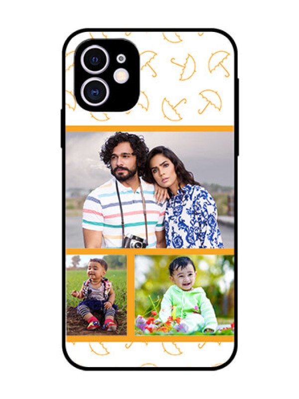 Custom Apple iPhone 11 Custom Glass Mobile Case  - Yellow Pattern Design