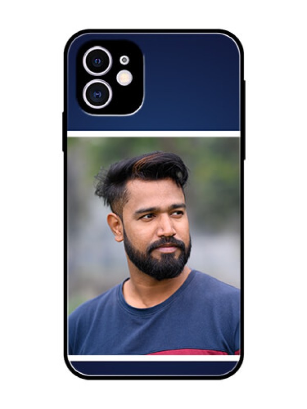 Custom Apple iPhone 11 Personalized Glass Phone Case  - Simple Royal Blue Design
