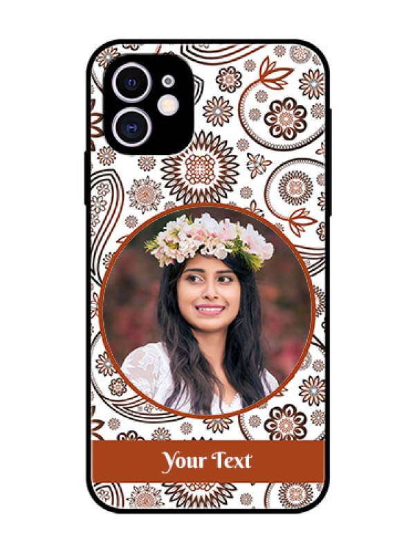 Custom Apple iPhone 11 Custom Glass Mobile Case  - Abstract Flower Design 