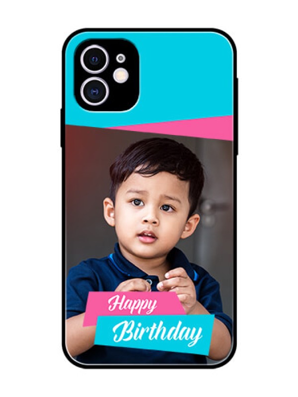 Custom Apple iPhone 11 Personalized Glass Phone Case  - Image Holder with 2 Color Design
