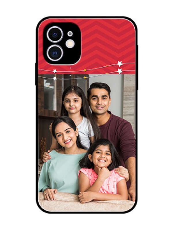Custom Apple iPhone 11 Personalized Glass Phone Case  - Happy Family Design