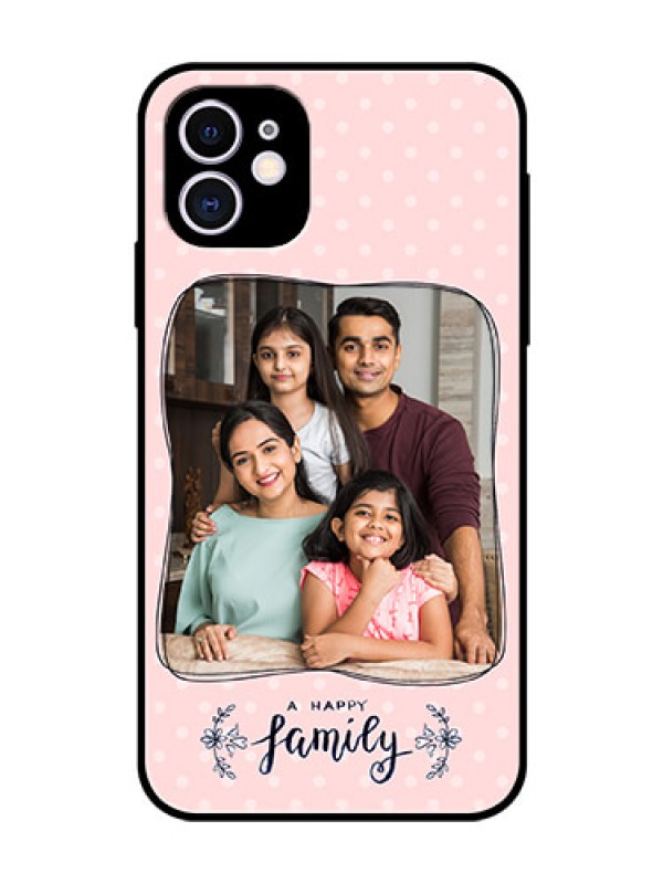 Custom Apple iPhone 11 Custom Glass Phone Case  - Family with Dots Design