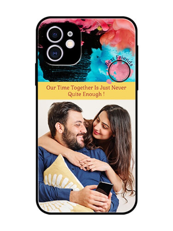 Custom Apple iPhone 11 Custom Glass Mobile Case  - Quote with Acrylic Painting Design