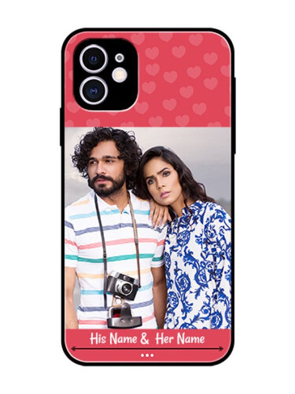 Custom Apple iPhone 11 Photo Printing on Glass Case  - Simple Love Design