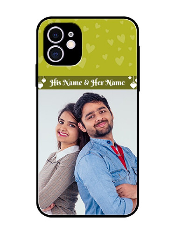 Custom Apple iPhone 11 Custom Glass Phone Case  - You & Me Heart Design