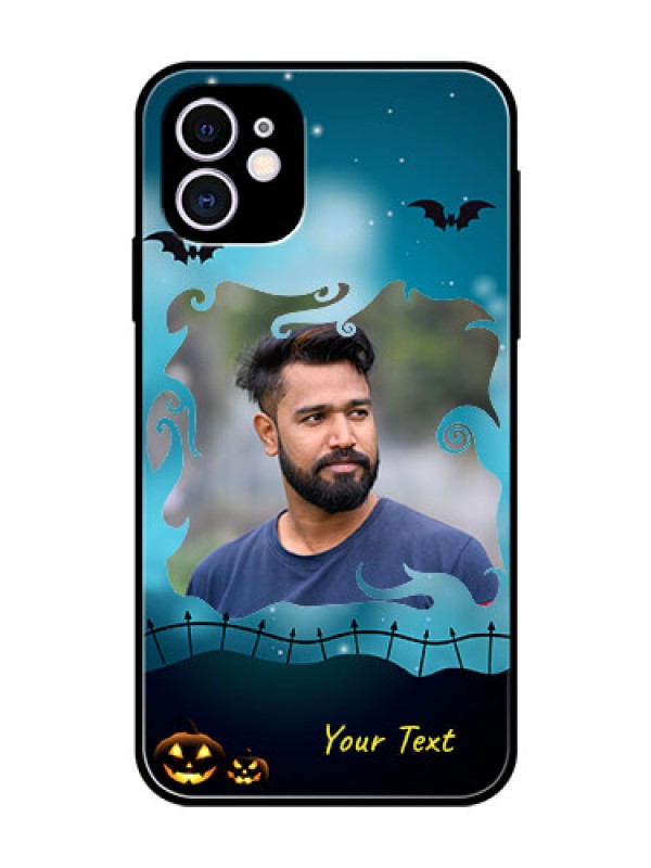 Custom Apple iPhone 11 Custom Glass Phone Case  - Halloween frame design