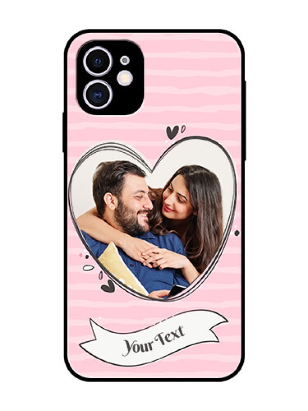 Custom Apple iPhone 11 Custom Glass Phone Case  - Vintage Heart Design