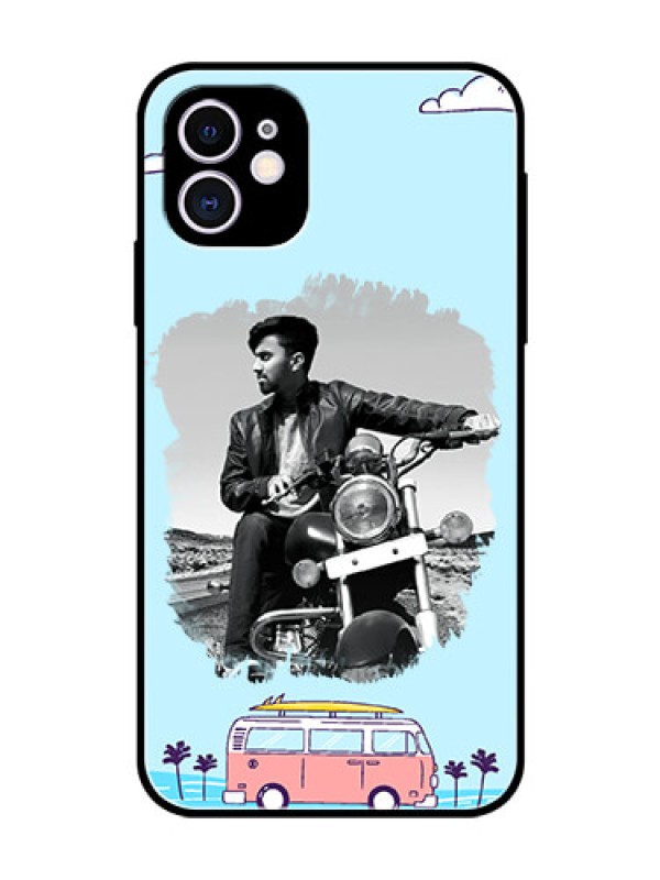 Custom Apple iPhone 11 Photo Printing on Glass Case  - Travel & Adventure Design