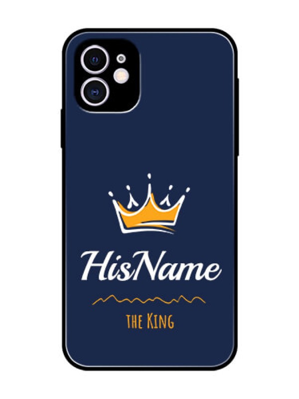 Custom Iphone 11 Glass Phone Case King with Name