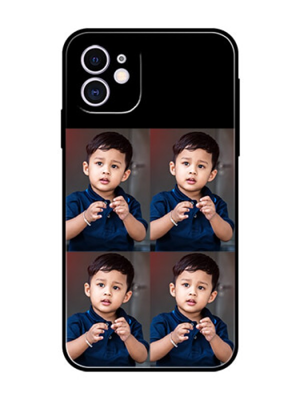 Custom Iphone 11 4 Image Holder on Glass Mobile Cover