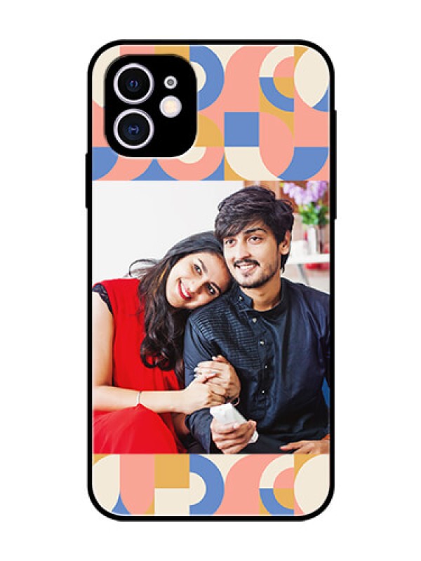 Custom iPhone 11 Photo Printing on Glass Case - Semi-circle Maze Pattern Design