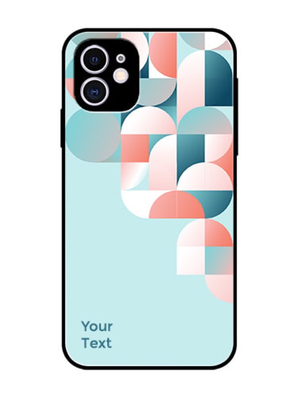 Custom iPhone 11 Custom Glass Phone Case - Stylish Semi-circle Pattern Design