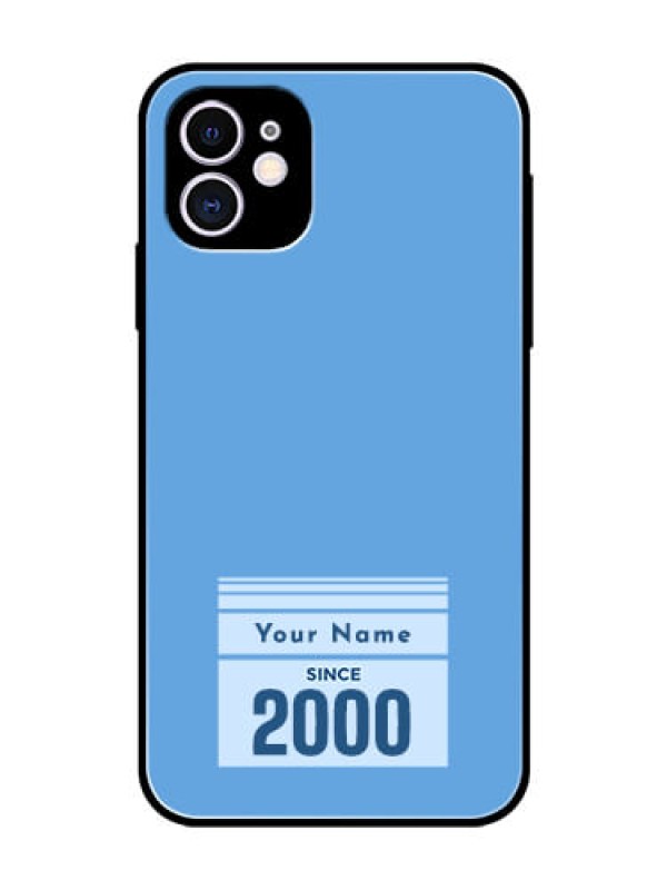 Custom iPhone 11 Custom Glass Mobile Case - Custom Year of birth Design