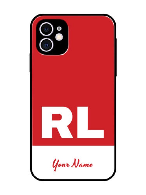 Custom iPhone 11 Personalized Glass Phone Case - dual tone custom text Design