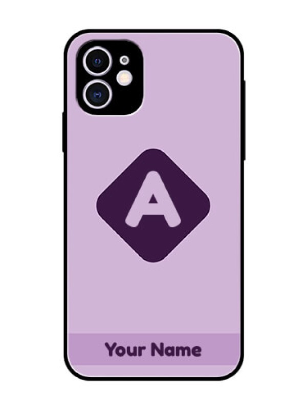 Custom iPhone 11 Custom Glass Mobile Case - Custom Letter in curved badge Design