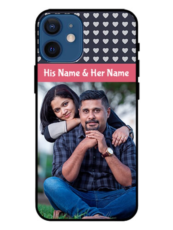 Custom Iphone 12 Mini Custom Glass Mobile Case  - Love Symbols Design