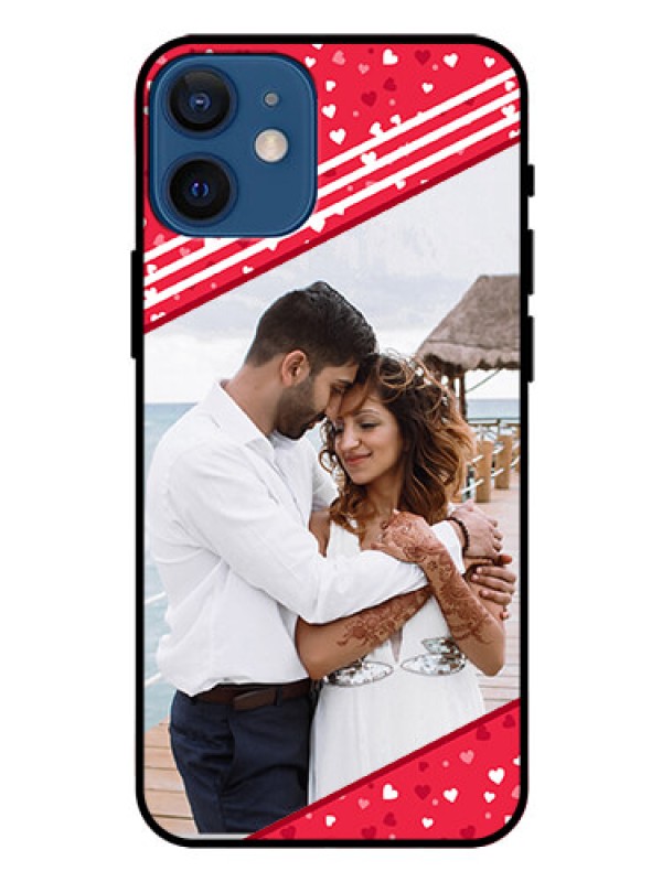 Custom Iphone 12 Mini Custom Glass Mobile Case  - Valentines Gift Design