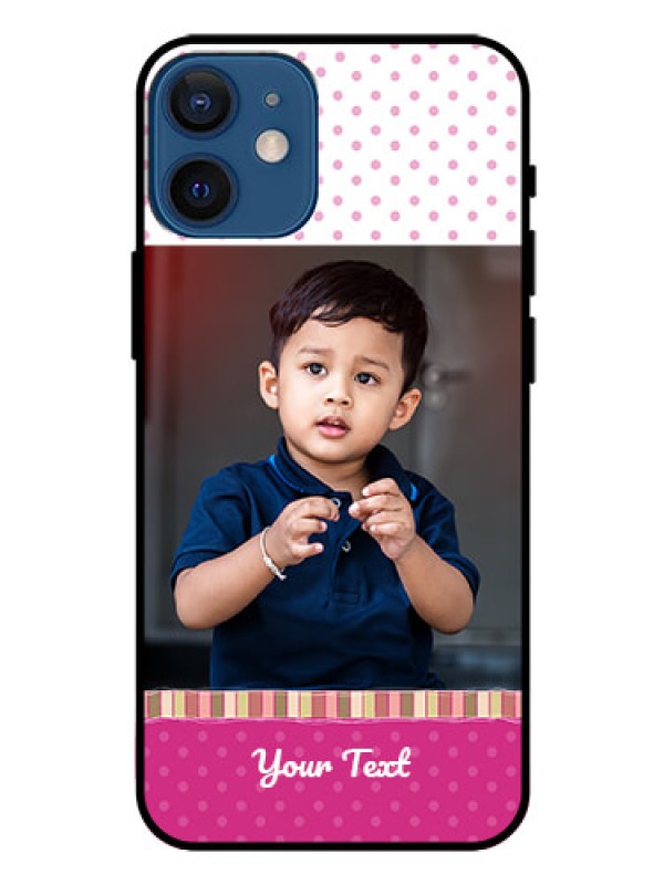Custom Iphone 12 Mini Photo Printing on Glass Case  - Cute Girls Cover Design