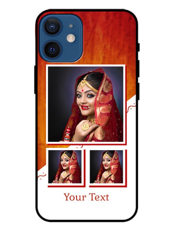 Custom Iphone 12 Mini Custom Glass Phone Case  - Wedding Memories Design  
