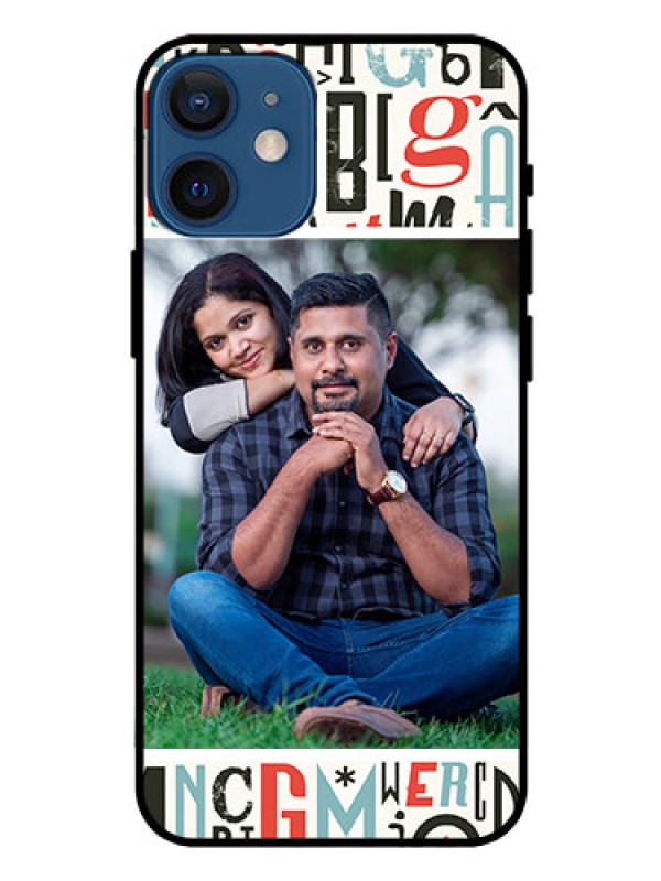 Custom Iphone 12 Mini Personalized Glass Phone Case  - Alphabet Design