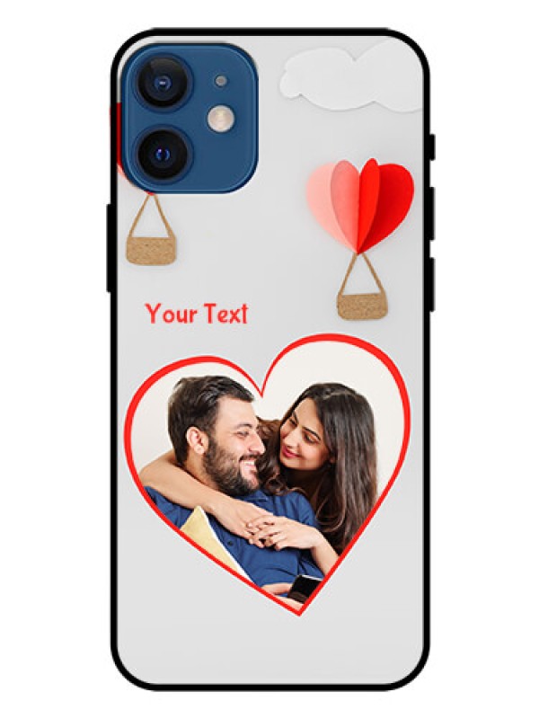 Custom Iphone 12 Mini Custom Glass Mobile Case  - Parachute Love Design