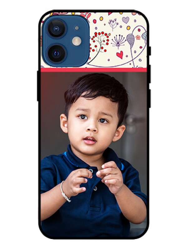 Custom Iphone 12 Mini Custom Glass Mobile Case  - Premium Floral Design