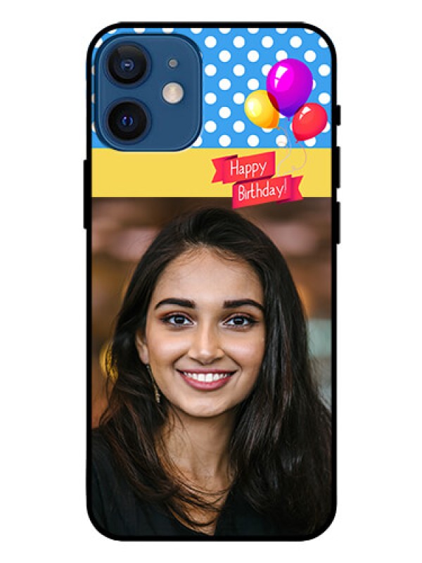 Custom Iphone 12 Mini Custom Glass Mobile Case  - Happy Birthday Design