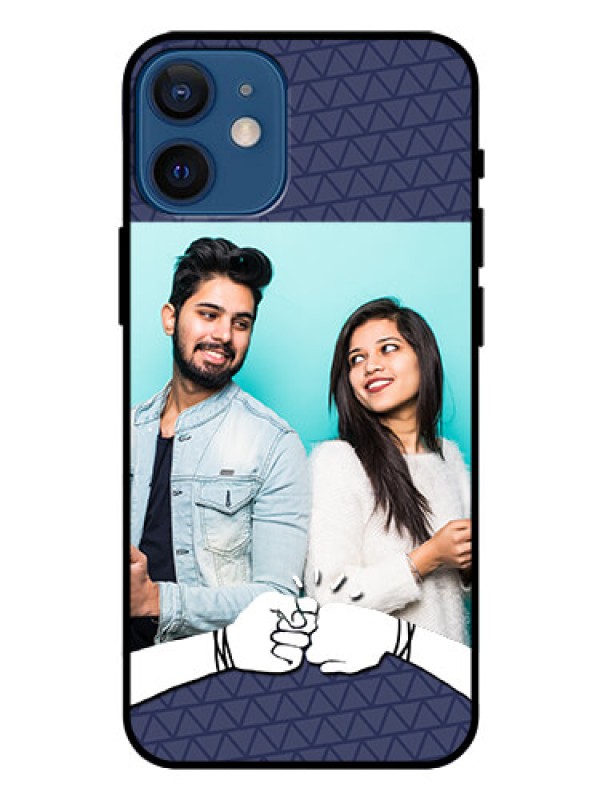 Custom Iphone 12 Mini Photo Printing on Glass Case  - with Best Friends Design  