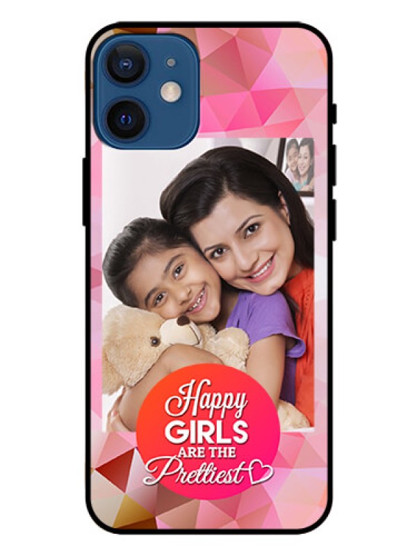 Custom Iphone 12 Mini Photo Printing on Glass Case  - Abstract Triangle Design