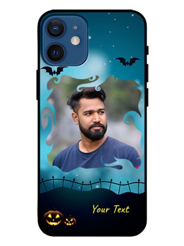 Custom Iphone 12 Mini Custom Glass Phone Case  - Halloween frame design