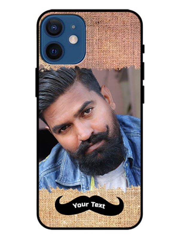 Custom Iphone 12 Mini Personalized Glass Phone Case  - with Texture Design