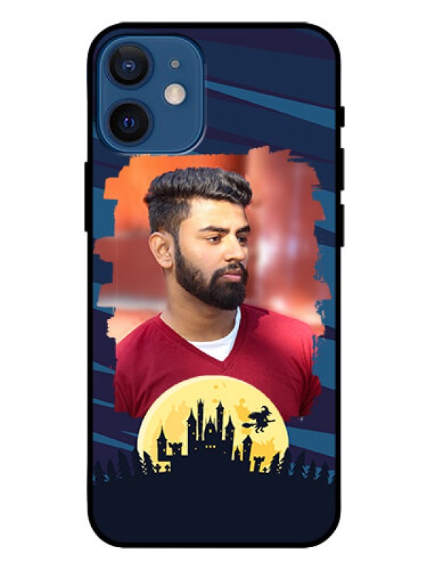 Custom Iphone 12 Mini Photo Printing on Glass Case  - Halloween Witch Design 