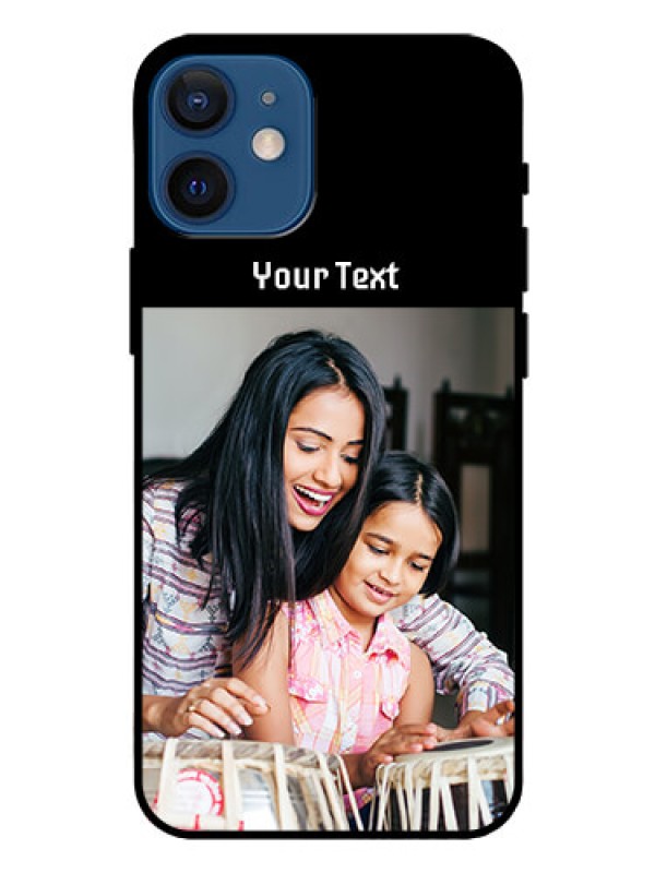 Custom Iphone 12 Mini Photo with Name on Glass Phone Case