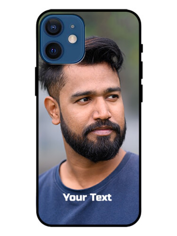 Custom Iphone 12 Mini Glass Mobile Cover: Photo with Text