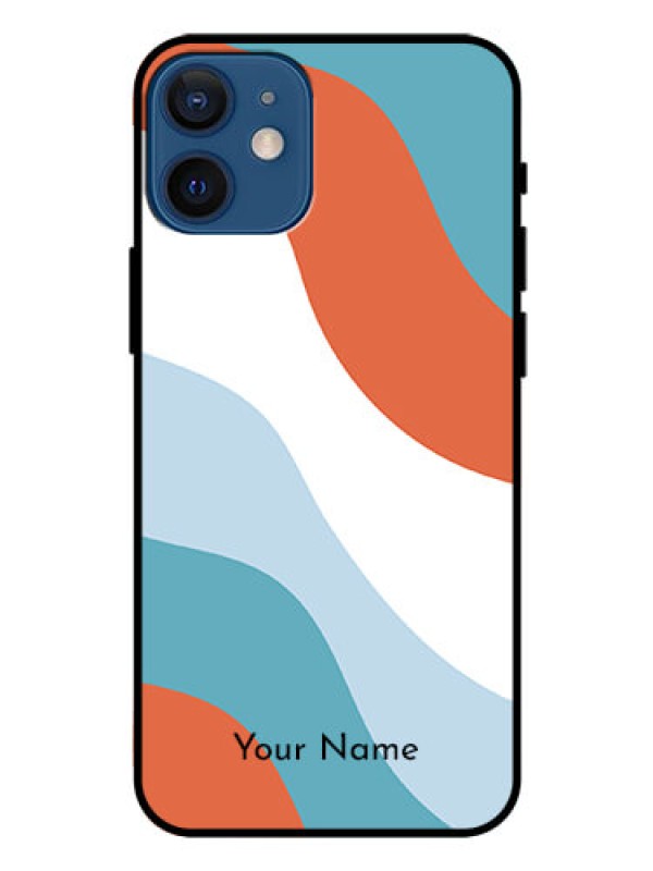 Custom iPhone 12 Mini Custom Glass Mobile Case - coloured Waves Design
