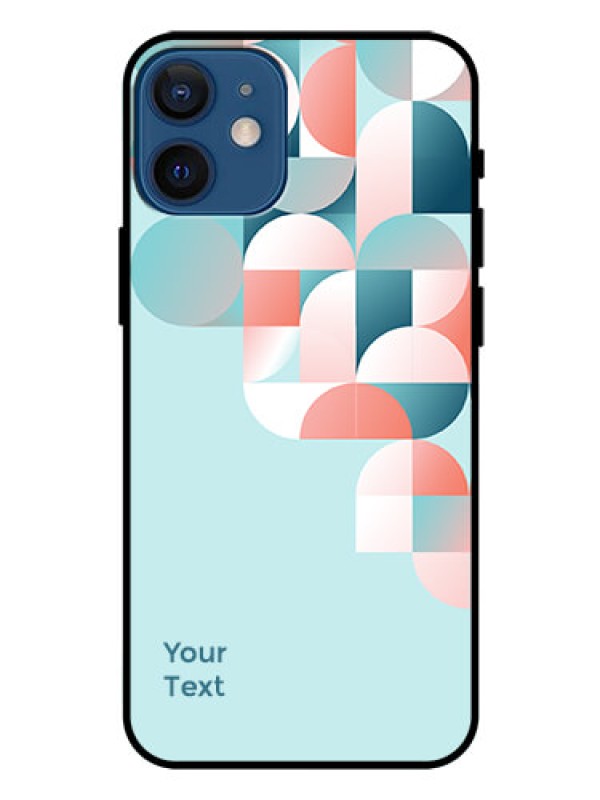 Custom iPhone 12 Mini Custom Glass Phone Case - Stylish Semi-circle Pattern Design