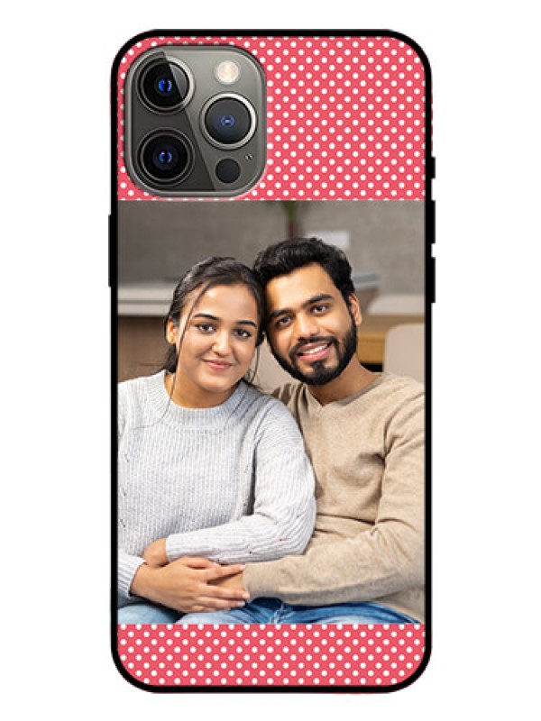 Custom Iphone 12 Pro Max Custom Glass Phone Case  - White Dotted Design