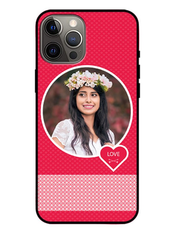 Custom Iphone 12 Pro Max Personalised Glass Phone Case  - Pink Pattern Design
