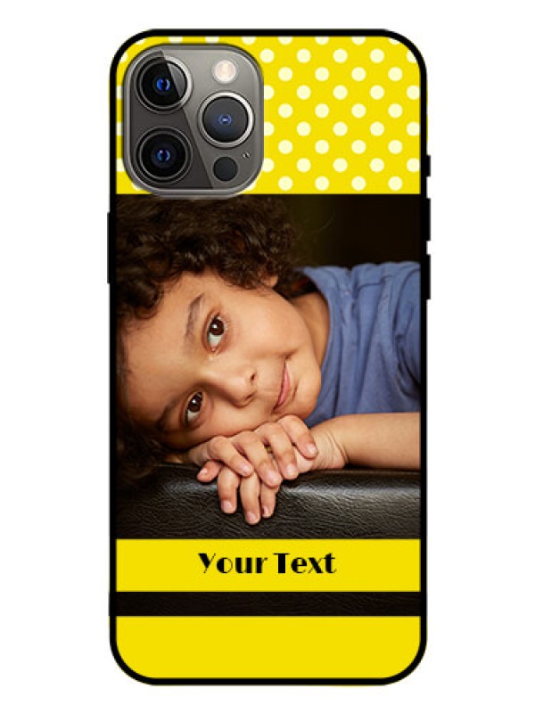 Custom Iphone 12 Pro Max Custom Glass Phone Case  - Bright Yellow Case Design