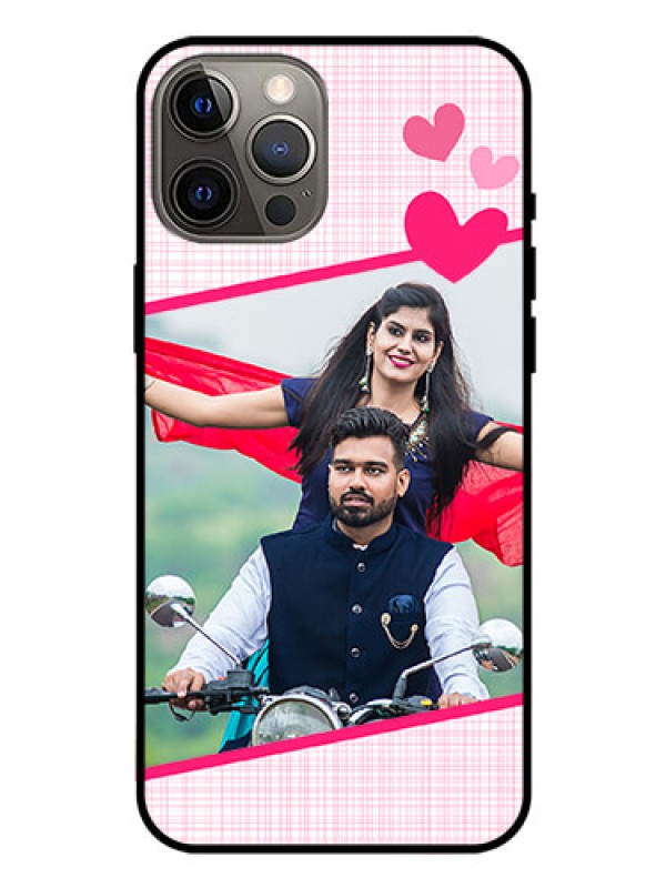Custom Iphone 12 Pro Max Custom Glass Phone Case  - Love Shape Heart Design