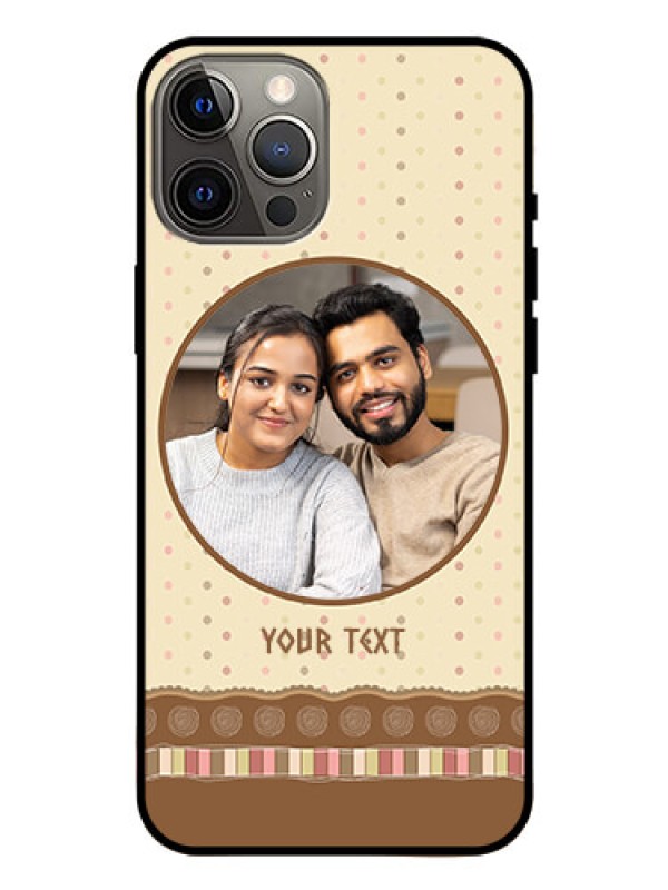 Custom Iphone 12 Pro Max Custom Glass Mobile Case  - Brown Dotted Mobile Case Design
