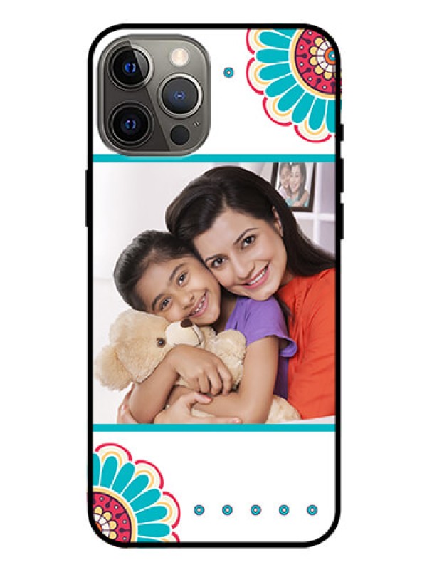 Custom Iphone 12 Pro Max Custom Glass Phone Case  - Flower Design